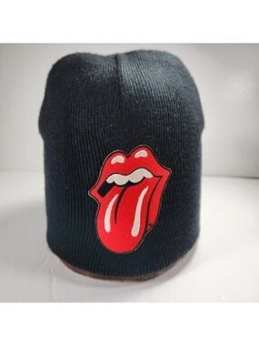 The Rolling Stones Beanie Toque Hat Classic Tongue Black Hat Unisex Adult